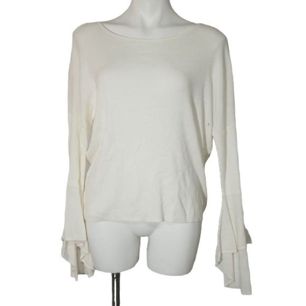 Express Women's Cream Scoop Neck Sweater